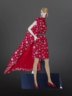 red paper dolls dress Paper Doll Dress: Pleated Dress