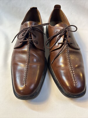 Cole Haan Mens Beckett Ii Derby Dress Shoes Brown Leather 