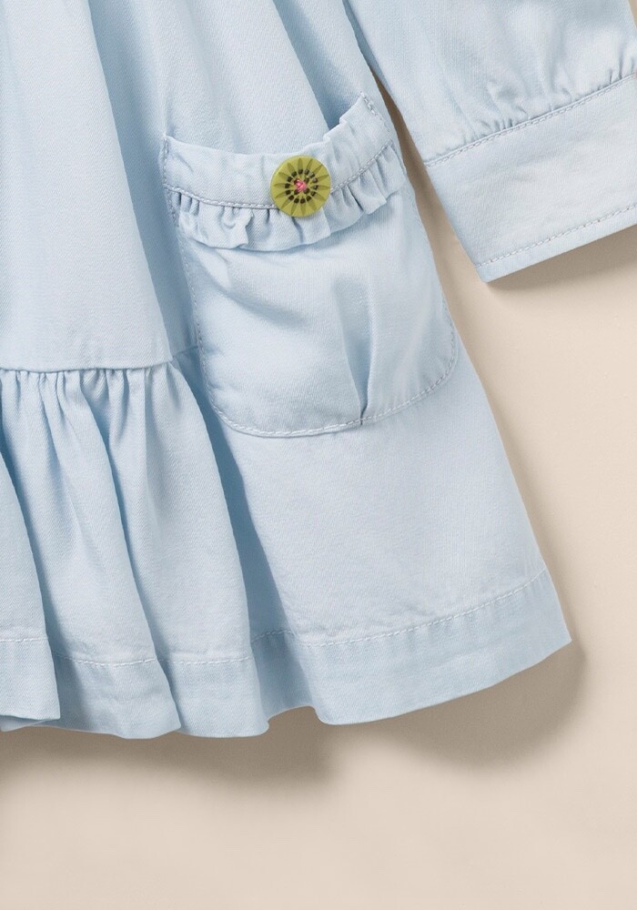 Matilda Jane Heart to Heart Walk the Line Girls Chambray Tiered Dress Size  16