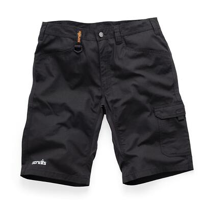 Scruffs Work Shorts Trade Flex Lightweight Slim Fit Hard Wearing Black 32''W