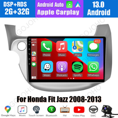 Android 13 Apple CarPlay Car Stereo GPS Wifi Radio For Honda Fit Jazz 2008-2013