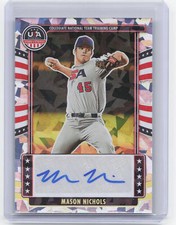 2024 Panini Stars & Stripes #NTS-MN Mason Nichols Cracked Ice Auto #/25