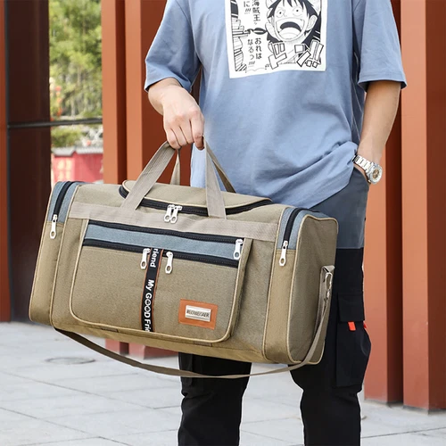 Große Oxford Reisetasche Fitnessstudio 45/60L wasserabweisend Gepäcktasche mit Gurt - Bild 12 von 49