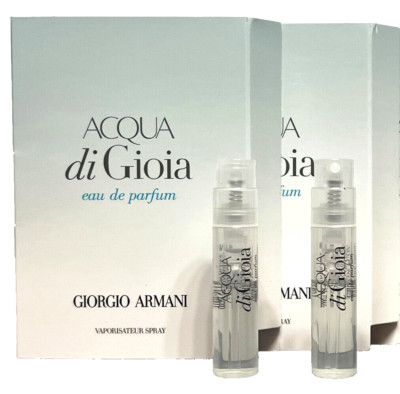 2x GIORGIO ARMANI ACQUA DI GIOIA EDP SAMPLE Spray 1.2 ML/0.04 OZ EACH
