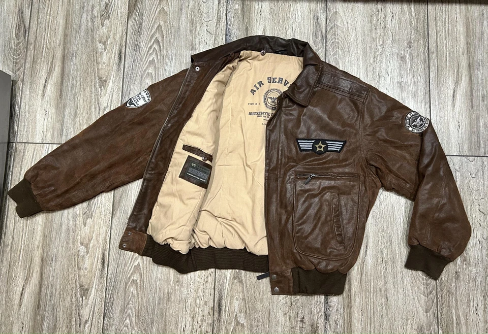 Le Frog B-3 Aviator Flight Bomber Herren Jacke Leder Lagerware OHNE Größe 52 - Bild 2 von 4