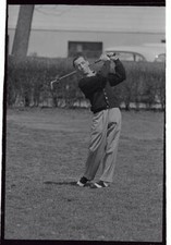 Jockey Eddie Arcaro Playing Golf Hempstead Golf Club 1950 Golf Old Photo