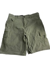 Orvis Mens Tech Cargo Shorts Size 36 Khaki Green Stretch Comfort Media Storage