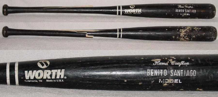 Benito Santiago Game Used Worth Baseball Bat San Diego Padres Florida Marlins - Image 1 of 1