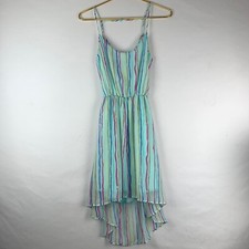 Urban Outfitters Womens Size XS Mint Striped Open Back High Low Dress *flaw
