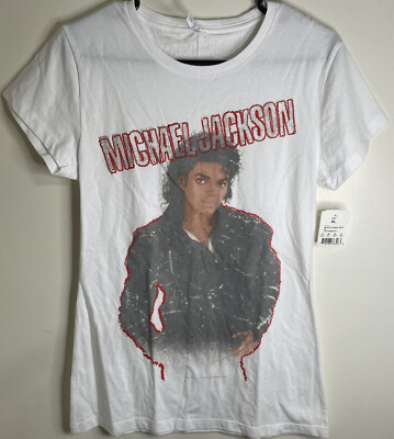 Michael Jackson BAD Album T Shirt 2009 Womens XL Bad Self Orange Stitching