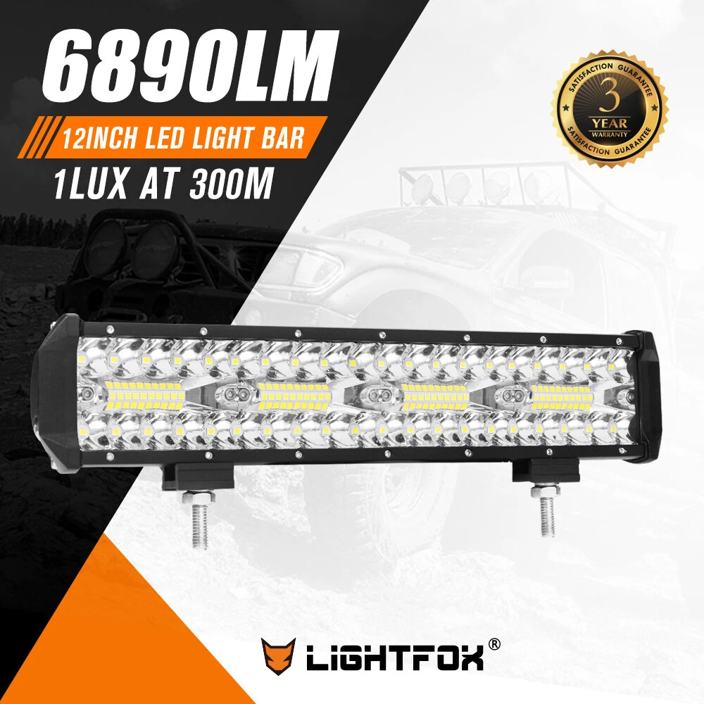 Lightfox 12inch Osram LED Light Bar Slim Rows Combo Beam Driving