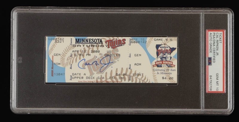 Signed Cal Ripken Jr Full Ticket 3000th Hit 3k Hit Club Autographed Auto PSA 10