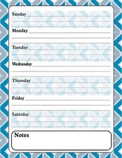 Magnetic Dry Erase Calendar - White Board Planner - Geometric 3/06