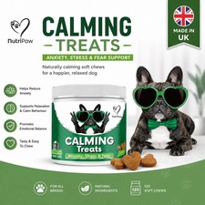 NutriPaw Calming Treats For Dogs - Reduce Stress, Fear, Separation, Barking, UK