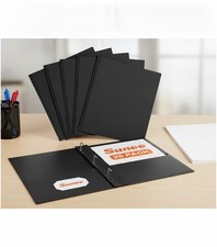Black 2 Pocket Folders with Prongs, 25 Pack, Letter Size, 3 Prong, Paper