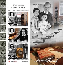 WWII Diary of ANNE FRANK Amsterdam Netherlands Stamp Sheet (2024 Guinea-Bissau)