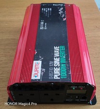 Durite 0-857-10 Pure Sine Wave 1000W Inverter 12V DC To 230V AC