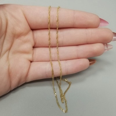 Vintage 14k Gelbgold Singapur Gliederkette Halskette 18 Zoll lang 1,9 Gramm