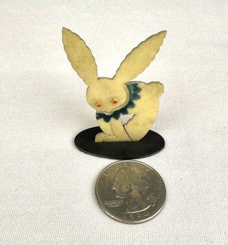 Vintage Bunny Rabbit Flat Celluloid Miniature Japan