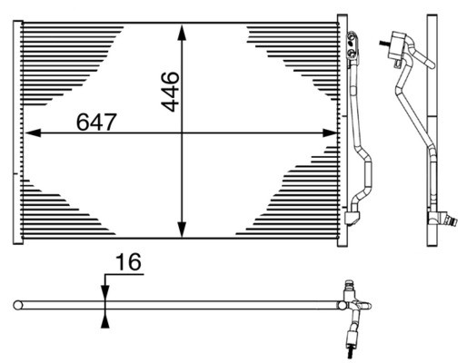 MAHLE AC 6 000S Condenser, air conditioning for MERCEDES-BENZ