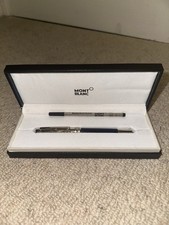 Mont Blanc Ballpoint Pen Saphirre Blue with refill cartridge