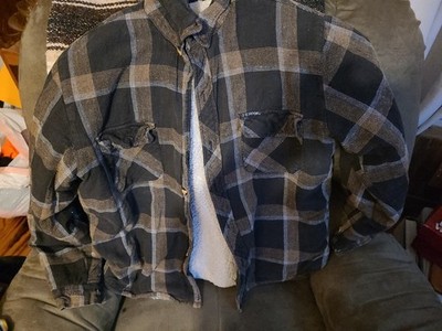 Polyester Lined Flannel Type Button Up Jacket Size L Nice And Heavy Warm.