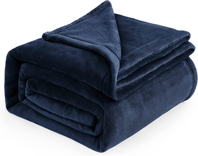 Navy Blue Fleece Blankets King Size - Bed Blanket Soft Lightweight Plush Cozy Fu