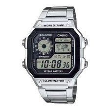 Casio Royale Watch with ORANGE Screen Mod, World-time ( AE-1200WHD-1AVEF)