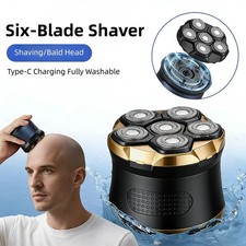 6D Rotary Electric Shaver Cordless Hair Trimmer Bald Head Razor Men Wet Dry IPX6