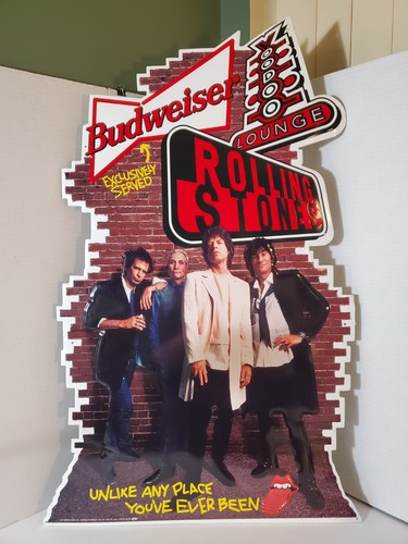 Vintage 1994 Budweiser Rolling Stones Voodoo Lounge Metal Bar Sign Mick Jagger
