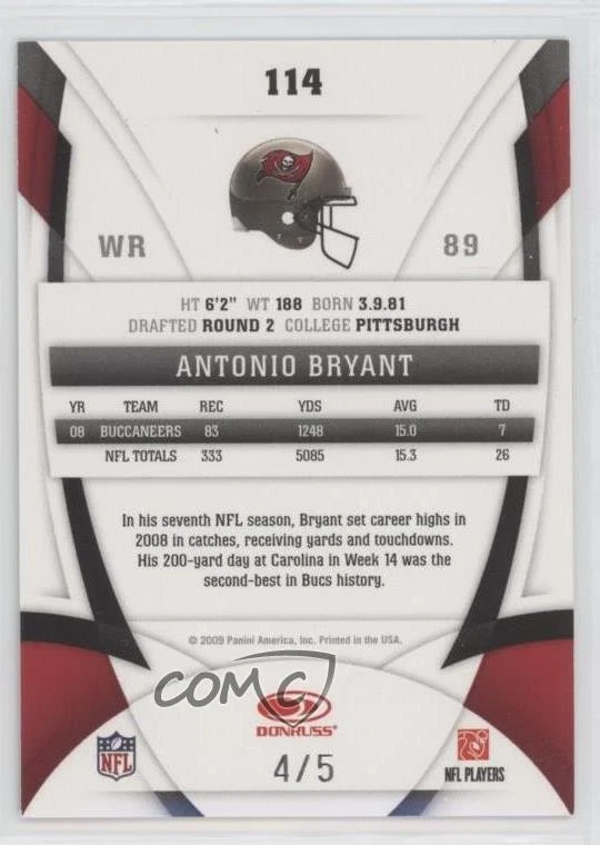 2009 Certified Mirror Emerald /5 Antonio Bryant #114 - Image 2 of 2