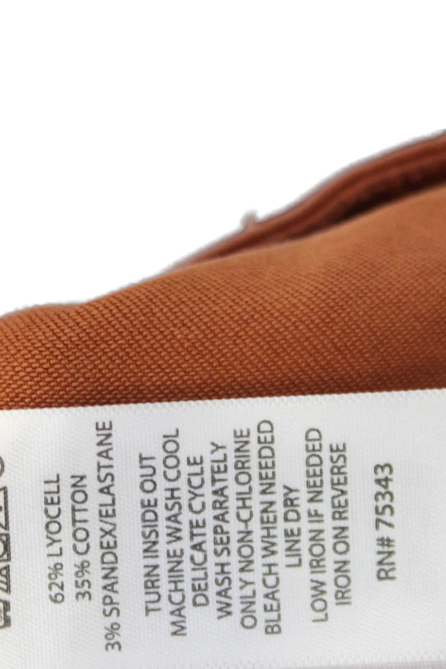 Pantalones C&C California para mujer tiro alto pierna ancha marrón algodón talla pequeña Foto 4 de 4