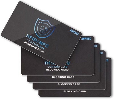 RFID Blocking Card   NFC Contactless Credit Debit Card Protector (5 Pack)