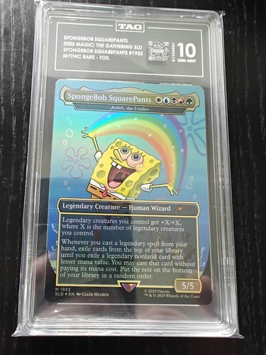 SPONGEBOB SQUAREPANTS 2025 MTG SPONGEBOB SECRET LAIR DROP FOIL #1932 TAG 10
