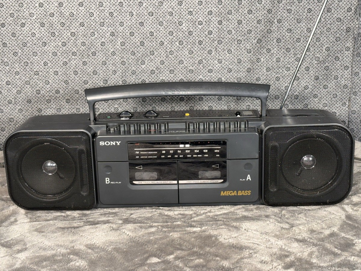 Sony Cfs-w308 Am/fm Stereo Dual Cassette Boombox Mega Bass Tested