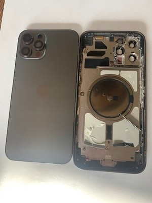 OEM Apple iPhone 12 Pro Max Back cover rear glass chasis grey ( B )