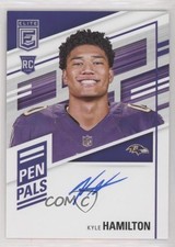 2022 Panini Donruss Elite Pen Pals Blue Ink Kyle Hamilton #PP-KH Auto 0d75