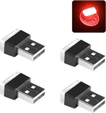 4PCS/Set USB LED Car Interior Atmosphere Lamp, Portable Mini Vehicle LED Night L