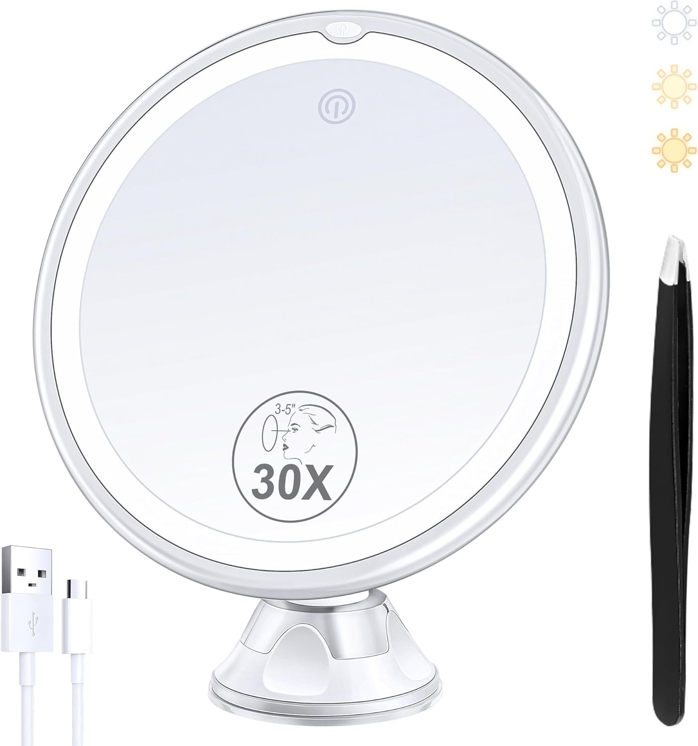 Specchio Ingranditore Professionale 30X LED: Precisione Makeup HD
