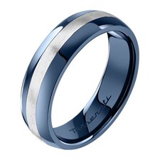 Anello Maserati Ceramic JM225ATZ63 Acciaio Fascia Blu Ring Uomo New 19 21 23 25