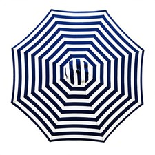 9ft Patio Umbrella Replacement Canopy Market Umbrella Canopy with 8 Ribs Blue...