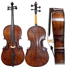 SONG Brand Cello 1/8 size, Flames maple wood, Best tone 1/8 Cello for kid