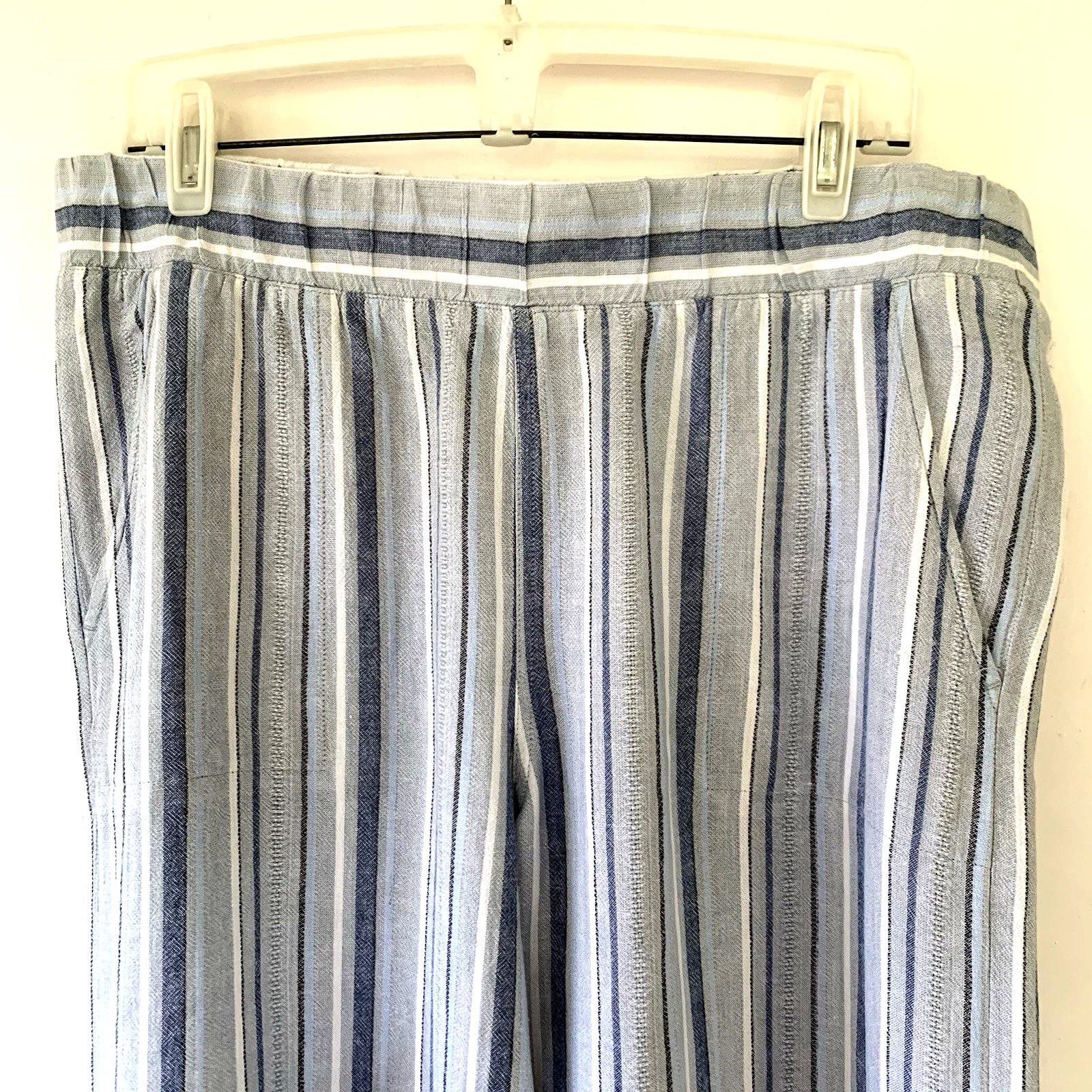 NWT Rachel Zoe striped linen blend elastic waist short pants size L