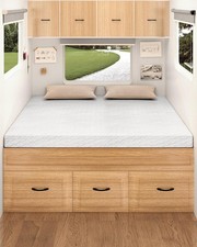 RV Bunk Mattress, 4" Memory Foam Topper, Ultra-Soft Cover, CertiPUR-US