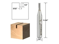 3/32" Diameter Carbide Insert Straight Router Bit - 1/4" Shank - Yonico 14003q