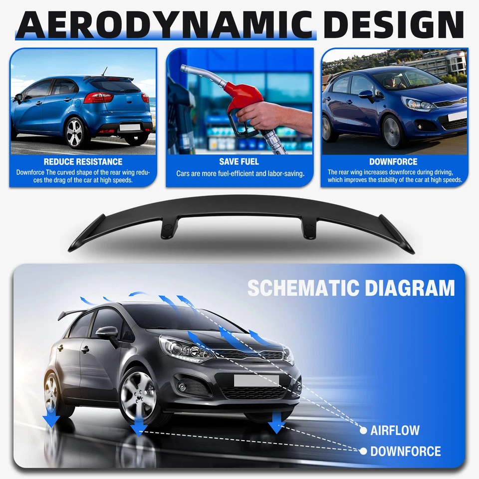 Alerón de techo trasero brillante para Subaru Impreza Outback 1995-2011 52" Foto 2 de 4