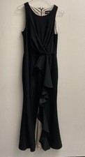 Betsy Adam Ruffle Trumpet Gown Sleeveless Ruffle Dress Black Suze 6