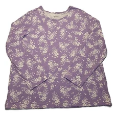 Blair Blouse Womens XL Top Purple Floral Long Sleeve Shirt
