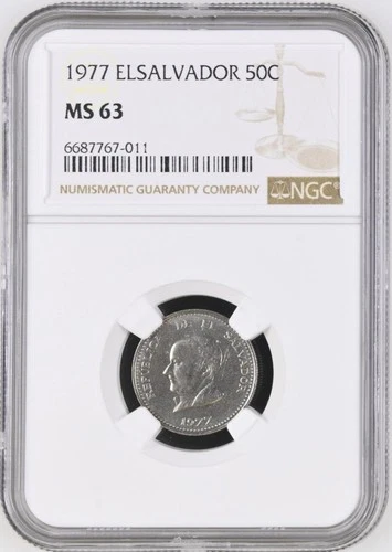 El Salvador 50 Centavos 1977 NGC MS 63