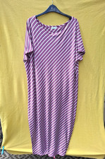 Kidsform Size XL Purple White Stripe Dress Cover-Up Robe Kaftan Short Sleeve